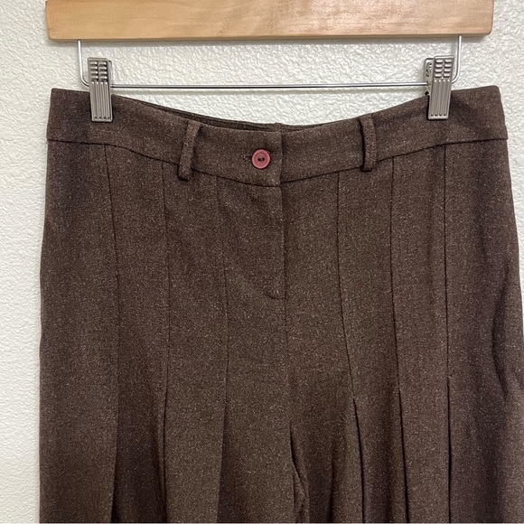 Joseph Ribkoff Brown Pleated Gaucho Pants Vintage Size 8 - Picture 3 of 12